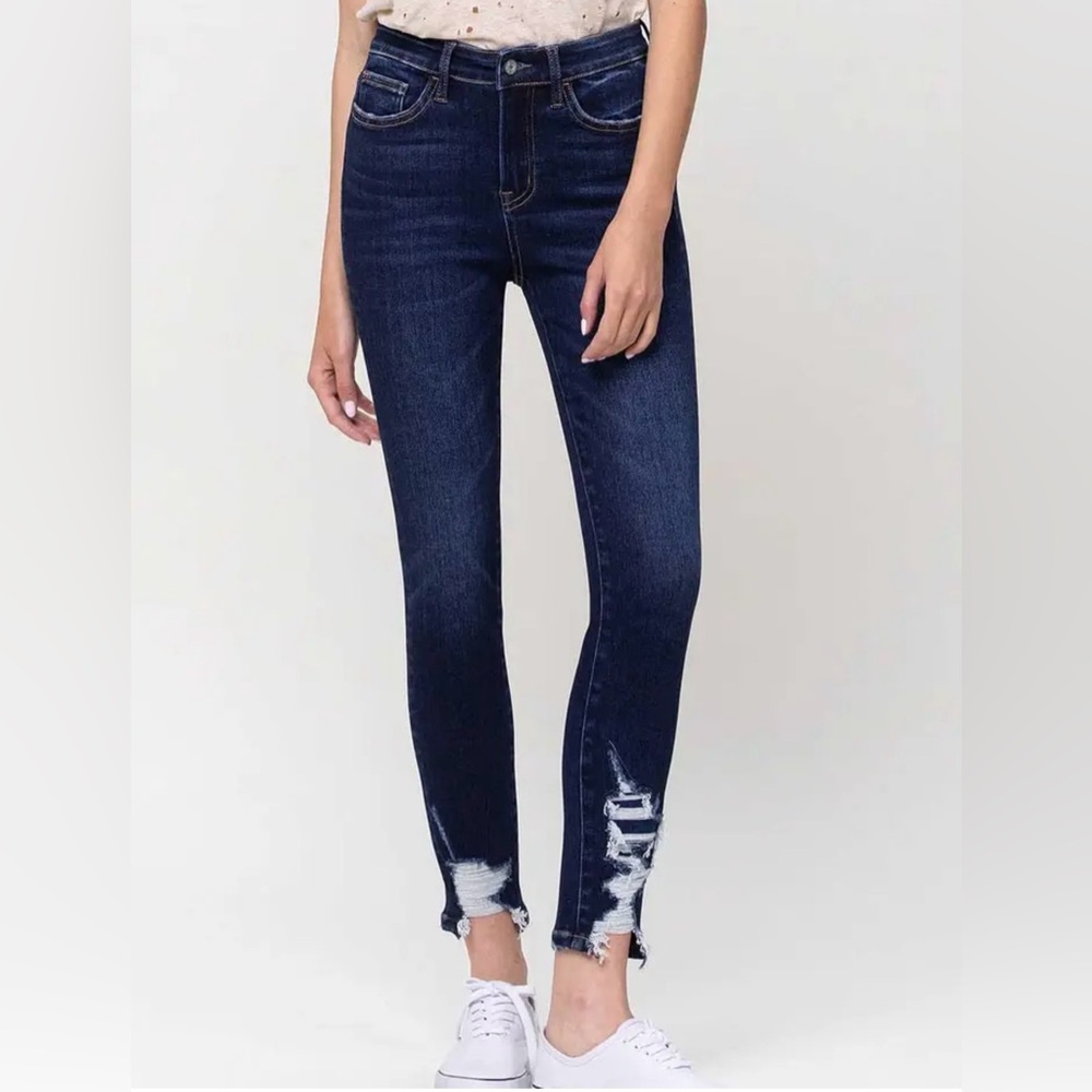 Vervet Women's Blue Jeans, Size 30, High-Rise, Skinny Fit, Stretch Distressed